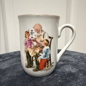 Norman Rockwell White Mug with Colorful Illustration